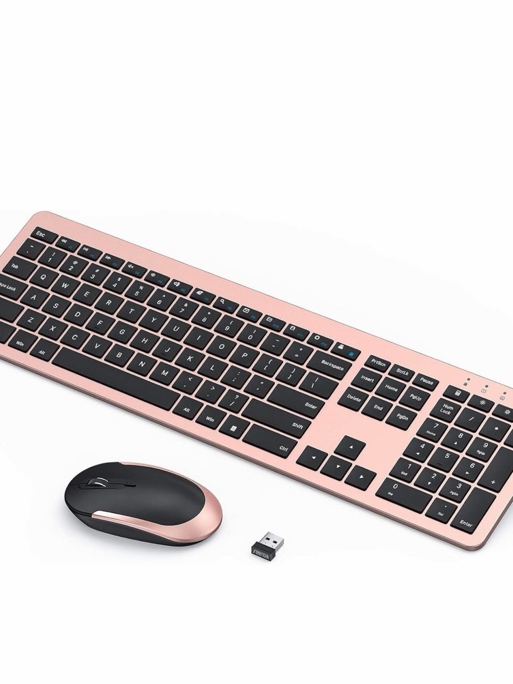 Wireless Rose Gold Keyboard and Mouse Set